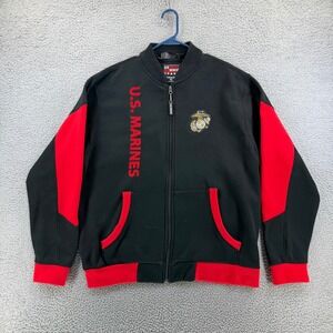 US Honor Cavalry Marines Full Zip Jacket XL Black Red EGA Embroidered USA READ